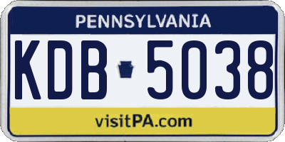 PA license plate KDB5038