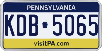 PA license plate KDB5065
