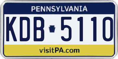 PA license plate KDB5110