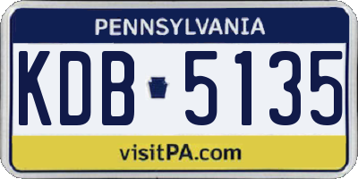 PA license plate KDB5135
