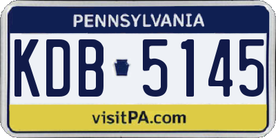 PA license plate KDB5145