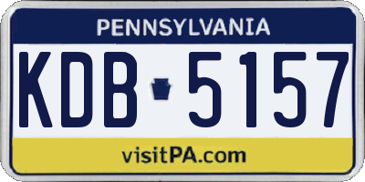 PA license plate KDB5157