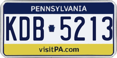 PA license plate KDB5213