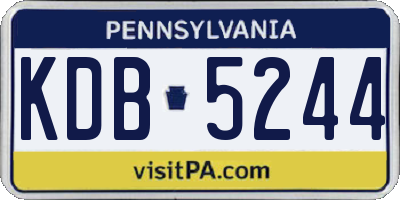 PA license plate KDB5244