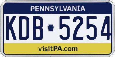 PA license plate KDB5254