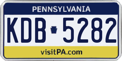 PA license plate KDB5282