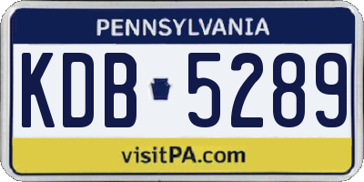 PA license plate KDB5289