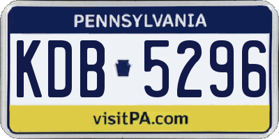 PA license plate KDB5296