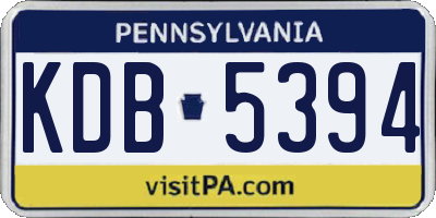 PA license plate KDB5394