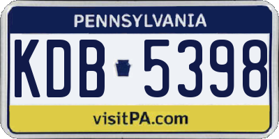 PA license plate KDB5398