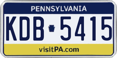 PA license plate KDB5415