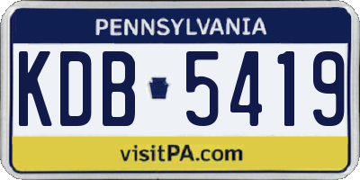 PA license plate KDB5419