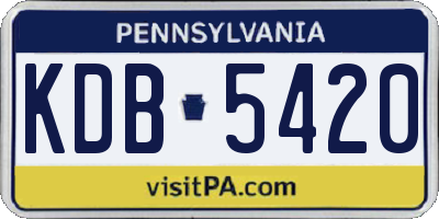 PA license plate KDB5420