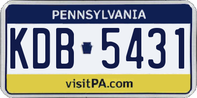 PA license plate KDB5431