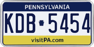 PA license plate KDB5454