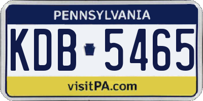 PA license plate KDB5465