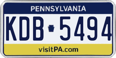 PA license plate KDB5494