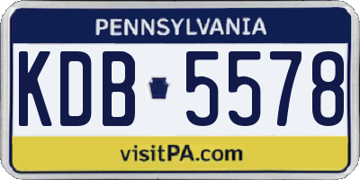 PA license plate KDB5578