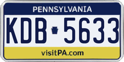 PA license plate KDB5633