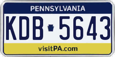 PA license plate KDB5643