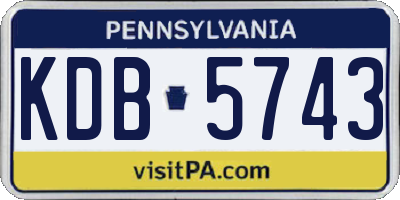 PA license plate KDB5743