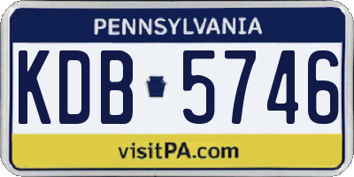 PA license plate KDB5746