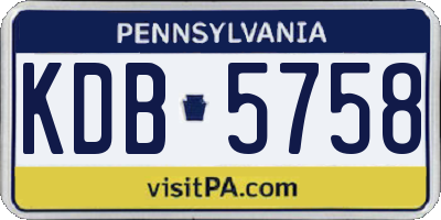 PA license plate KDB5758