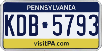 PA license plate KDB5793