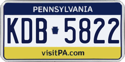 PA license plate KDB5822