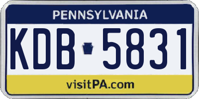 PA license plate KDB5831