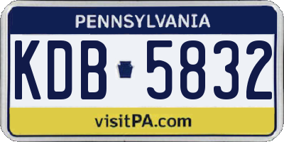 PA license plate KDB5832
