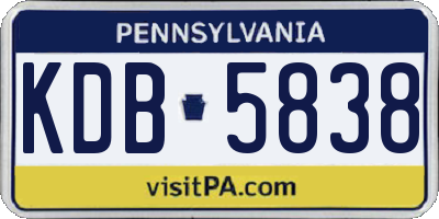 PA license plate KDB5838