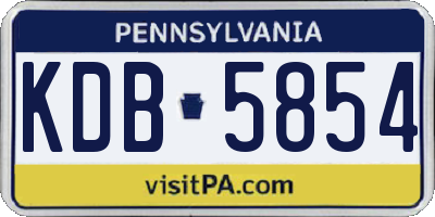 PA license plate KDB5854