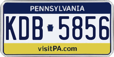 PA license plate KDB5856