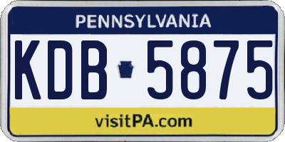 PA license plate KDB5875