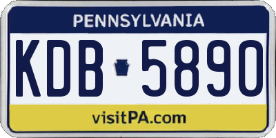 PA license plate KDB5890