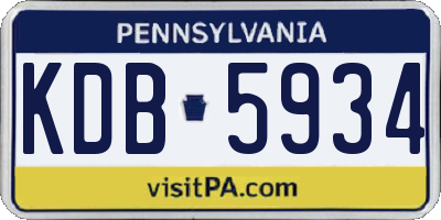 PA license plate KDB5934