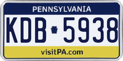 PA license plate KDB5938
