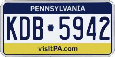 PA license plate KDB5942