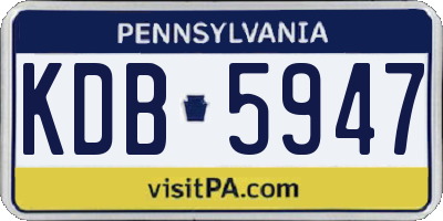 PA license plate KDB5947