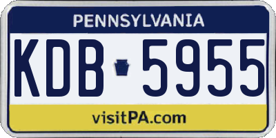 PA license plate KDB5955