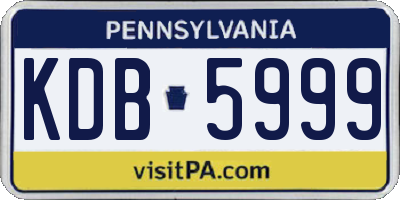 PA license plate KDB5999