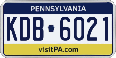 PA license plate KDB6021