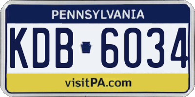 PA license plate KDB6034