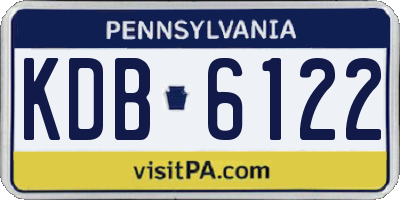 PA license plate KDB6122