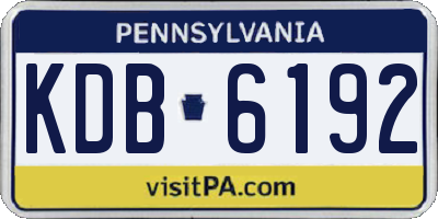 PA license plate KDB6192