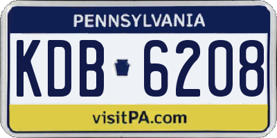 PA license plate KDB6208