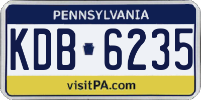 PA license plate KDB6235