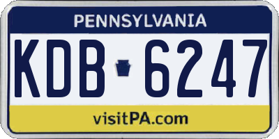 PA license plate KDB6247