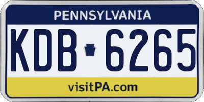 PA license plate KDB6265